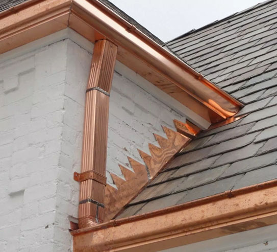 Copper Gutters & Downspouts in Michigan - Straight Shot Gutters